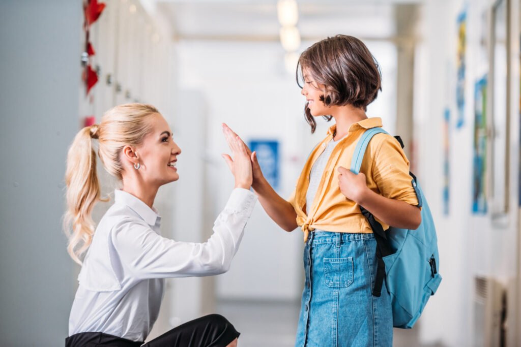 Teacher encouraging student to reframe negative self talk